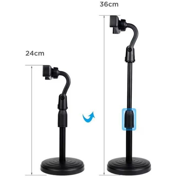 360° Rotating Adjustable Desktop Phone Stand – Universal Live Streaming & Overhead Mount